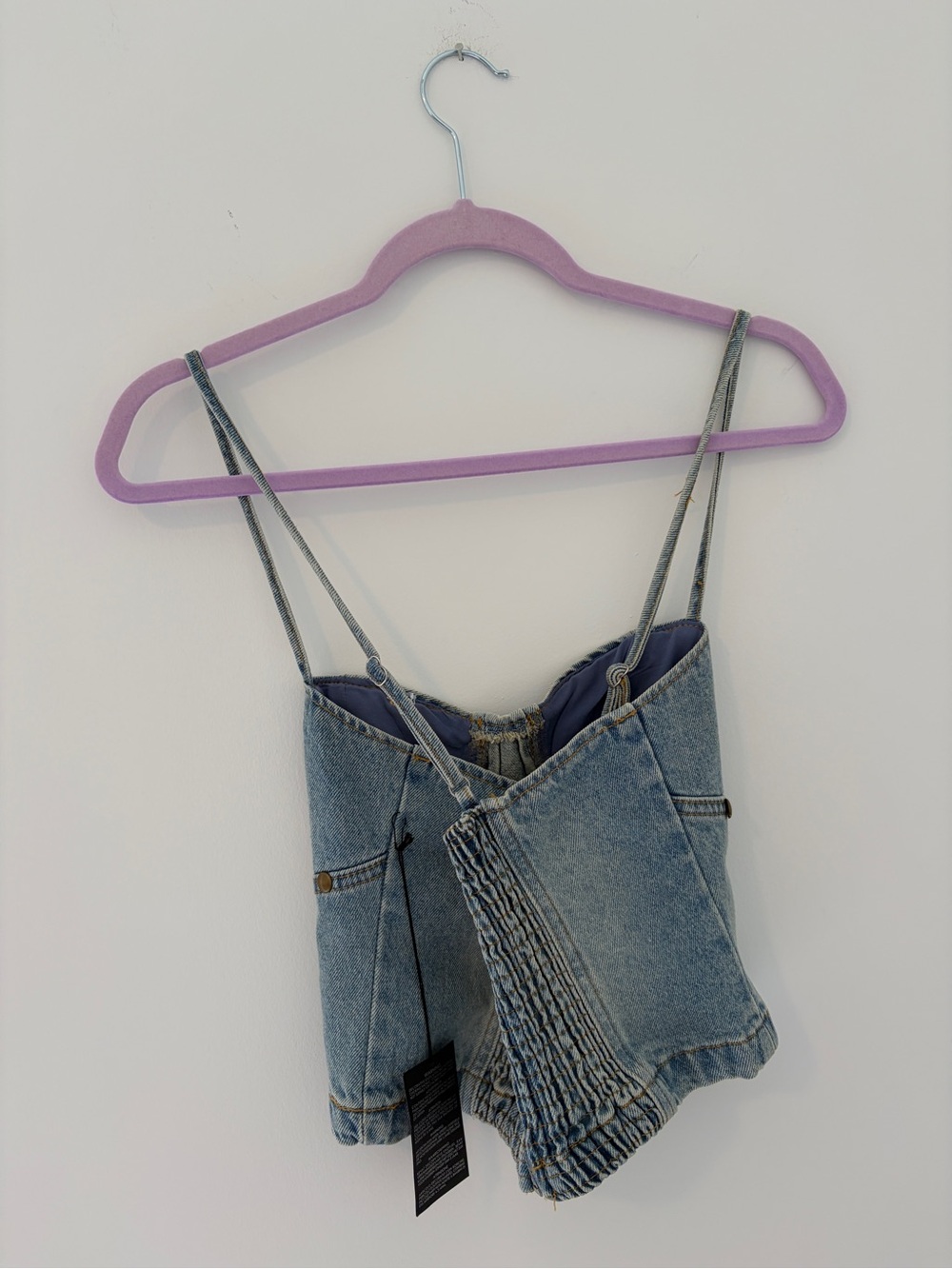 NWT Forever 21 Light Blue Denim Studded Bustier Camisole - Picture 3 of 3
